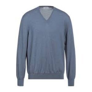 Banana Republic Blue V-Neck Silk & Cashmere Blend Long Sleeve Sweater Size L